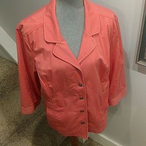 Chico's Cotton Peach Jacket Size 3